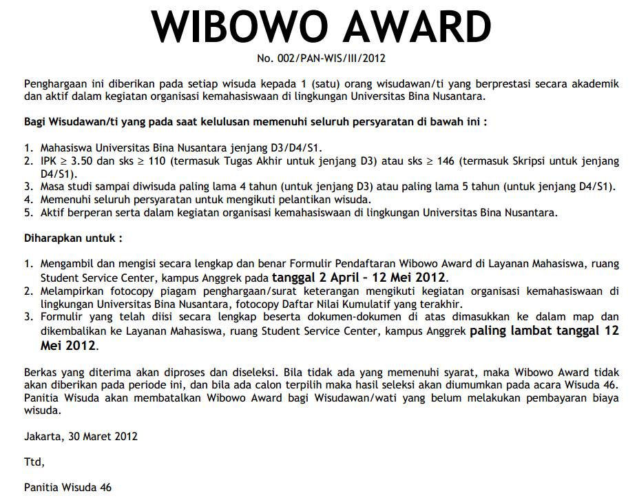 Wibowo Award